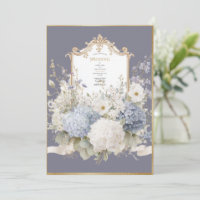 Elegante Blaue Hortensien Lila Vintage-Hochzeit