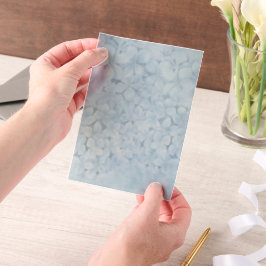 Elegante Blaue Hortensien Vellum Overlay Einladung