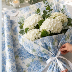 Elegante Blaue Hortensienblüten Seidenpapier
