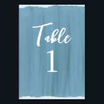 Elegante, blaue Imitate - Hochzeitslackierung Tischnummer<br><div class="desc">Ideal für Hochzeiten und Feiern mit dustigem Blau, Marine, Türkis oder Aquamarine. Diese Tischnummern ähneln handgemalten Gläsern. Geben Sie einfach die Zahlen mithilfe der Anpassungsfunktion ein. Finden Sie die passende Hochzeitsfestplatte und Zubehör in meinem Shop.</div>