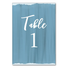 Elegante, blaue Imitate - Hochzeitslackierung Tischnummer