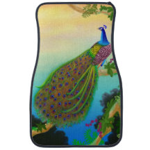 Elegante blaue indische Pfau-Auto-Matten