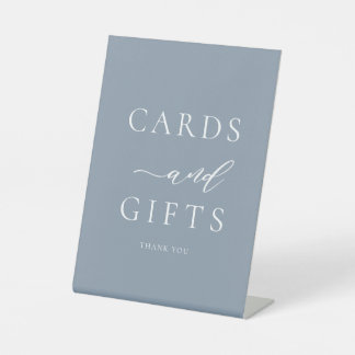 Elegante, blaue Karten und Geschenke, Schild für d
