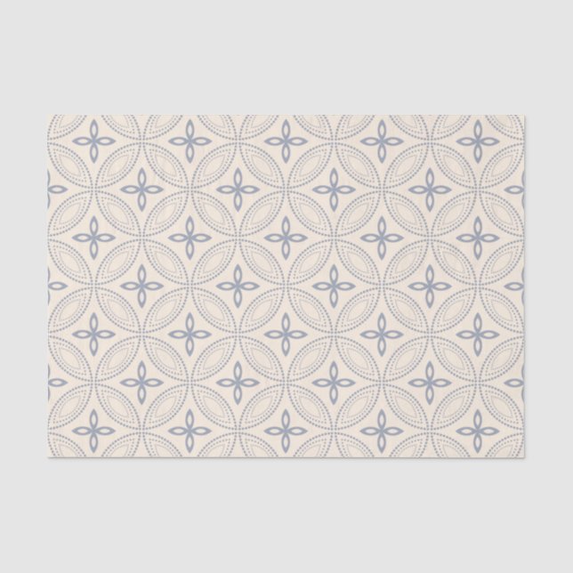 Elegante blaue Kreise auf Sahnemuster-Seidenpapier Seidenpapier (Vorderseite)
