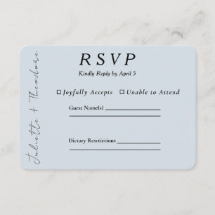 Elegante blaue Leinen-RSVP-Karte RSVP Karte