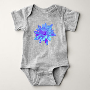 Elegante, blaue lila Blume Baby Strampler