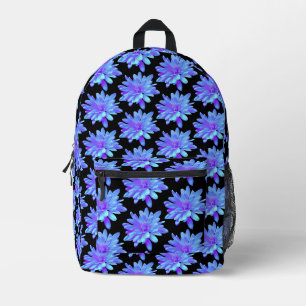 Elegante, blaue lila Blume Bedruckter Rucksack