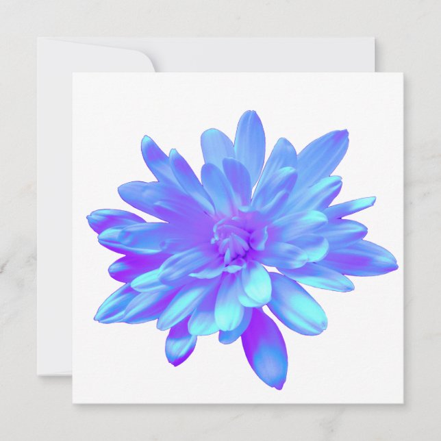Elegante, blaue lila Blume Einladung (Vorderseite)