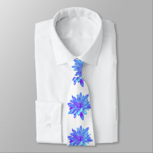 Elegante, blaue lila Blume Krawatte