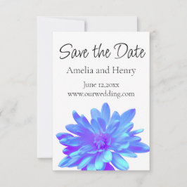 Elegante, blaue lila Blume Save The Date