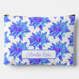 Elegante, blaue lila Blume Zubehörtasche