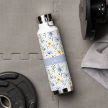 Elegante Blaue Lila Wildblumen-Wasserfarbe Name