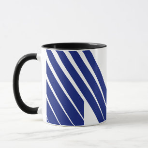Elegante blaue Linie Buchstabe M  Tasse