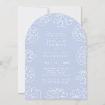 Elegante blaue, minimalistische botanische Hochzei