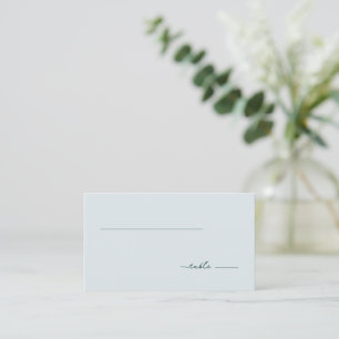 Elegante Blaue Minimalistische Linien Platzkarte