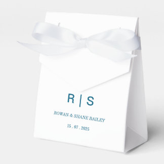 Elegante blaue Monogramm-Geschenkbox für die Hochz Geschenkschachtel
