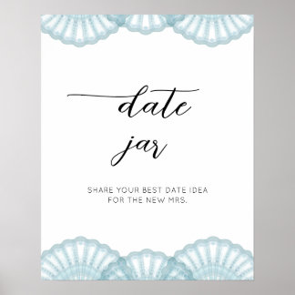 Elegante Blaue Muschel datiert Nachtgedanken. Datu Poster