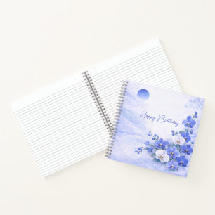 Elegante Blaue Orchideen-Geburtstag Notizbuch