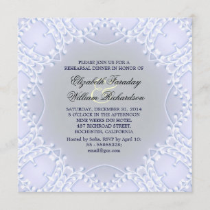 elegante blaue Probenabendesseneinladungen Einladung