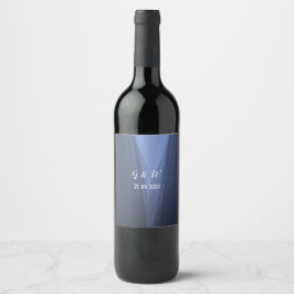 Elegante Blaue Romantische Wine & Sparkling Weinka Weinetikett