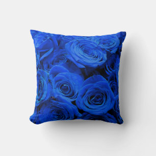 Elegante blaue Rosen blaue Blumen blaues Floral Kissen