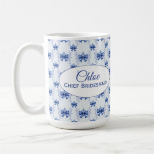 Elegante blaue Schleife Brautparty Kaffeetasse