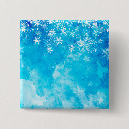 Elegante Blaue Schneeflocken Weihnachten | Schaltf Button