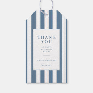 Elegante blaue Streifen Dankbarkeit Geschenkanhänger