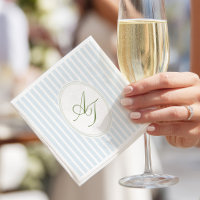 Elegante blaue Streifen Monogramm