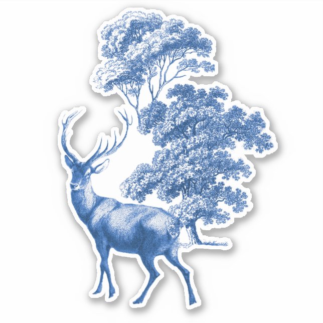 Elegante Blaue Täler im Wald Aufkleber (Vorderseite)