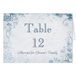 Elegante blaue Tisch-Sitzplatz Namenskarte