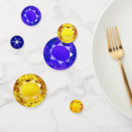 Elegante blaue und gelbe Edelsteine Konfetti