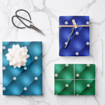 Elegante blaue und grüne Diamant gepolsterte Muste