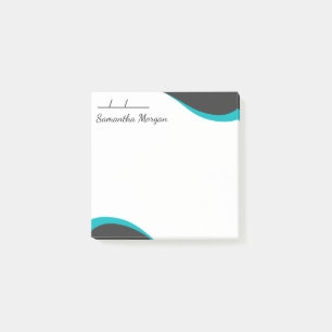Elegante blaue und schwarze anpassbare Wellen Post-it Klebezettel