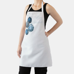 Elegante blaue und silberne Weihnachtsunterhaltung Schürze