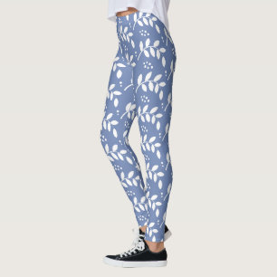 Elegante blaue und weiße Beeren und Leggings