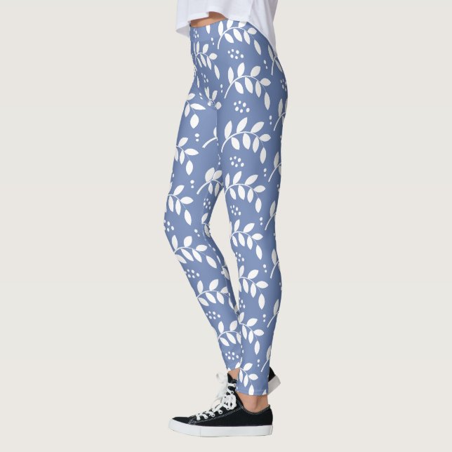 Elegante blaue und weiße Beeren und Leggings (Links)