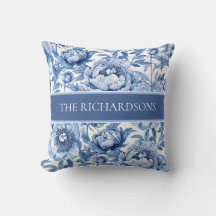 Elegante blaue und weiße Blumen Blumenmuster