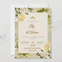 Elegante blaue und weiße Blumenhochzeits-Einladung