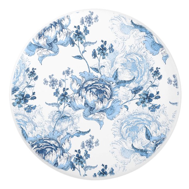 Elegante blaue und weiße Gravitation Keramikknauf (Vorderseite)
