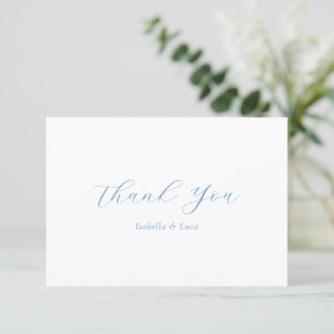 Elegante blaue und weiße Küstenhochzeit im Chic-St Dankeskarte