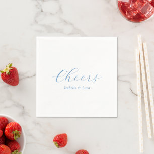 Elegante blaue und weiße Küstenhochzeit im Chic-St Serviette