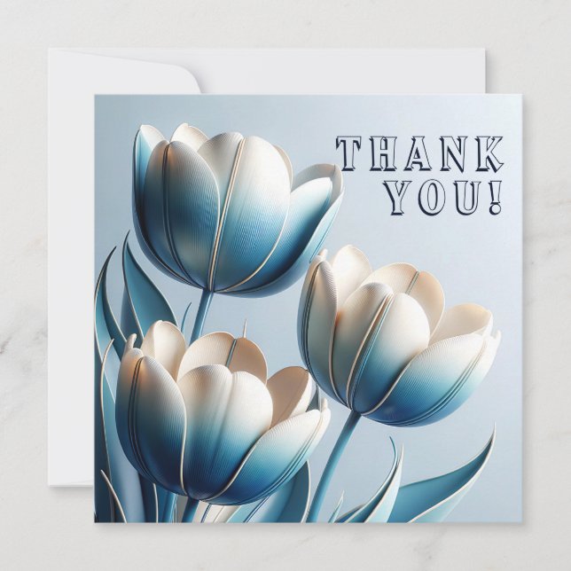 Elegante blaue und weiße Tulpen (Vorderseite)