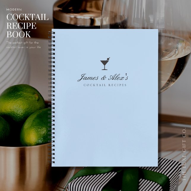 Elegante blaue Verlobung Geschenk Leder Cocktail R Notizbuch (Von Creator hochgeladen)