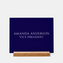 Elegante blaue Vizepräsident Titel Namensschild Acrylschild