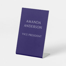 Elegante blaue Vizepräsidenten-Titel-Namensschild Sockelschild