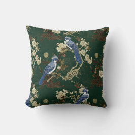 Elegante Blaue Vogelkissen Kissen