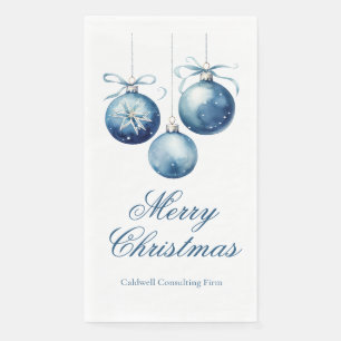 Elegante blaue Weihnachtsfeier Personalisiert Serviette