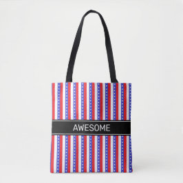 Elegante blaue, weiße Streifen Tasche
