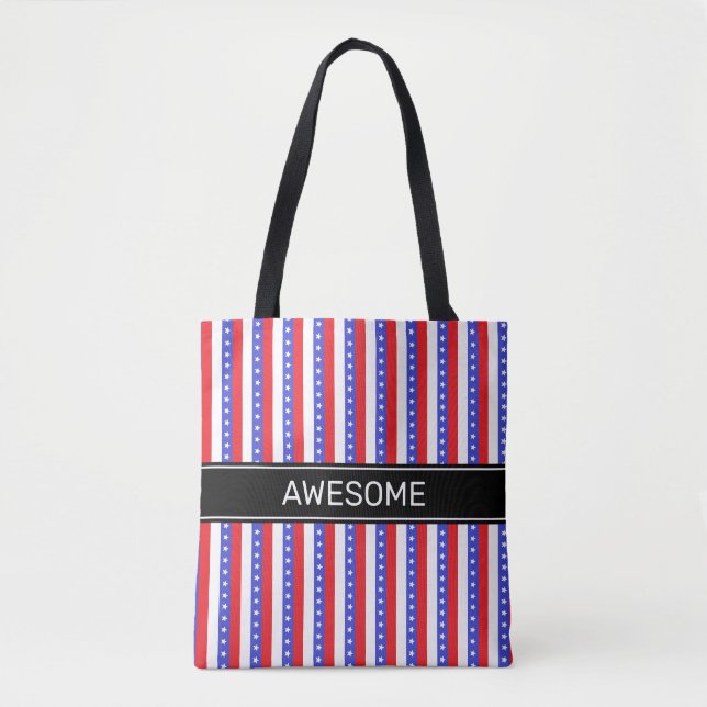 Elegante blaue, weiße Streifen Tasche (Vorderseite)